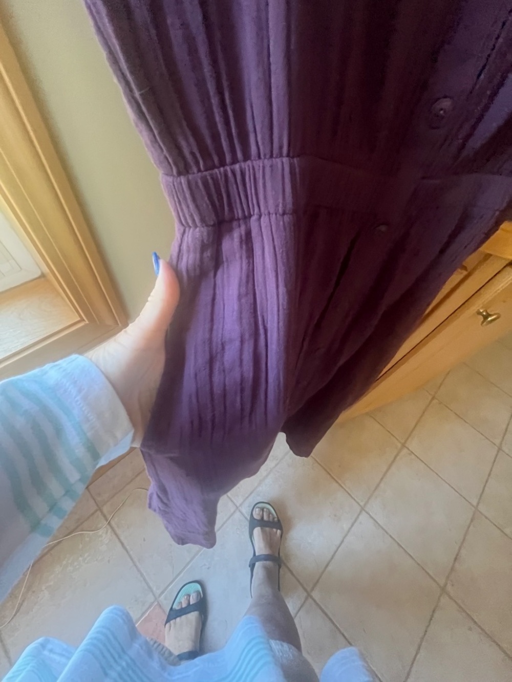 Pact Purple Gauze Dress, L - Picture 3 of 4